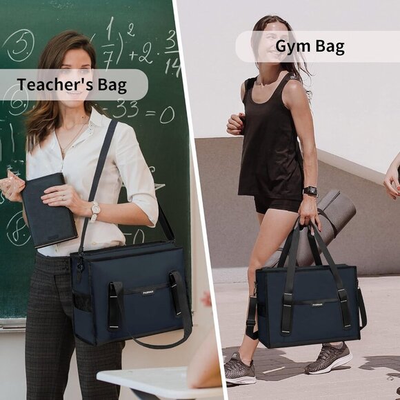 Navy Blue Nurse Tote Bag for Women with Laptop Compartment, Waterproof Pockets, - Picture 6 of 6